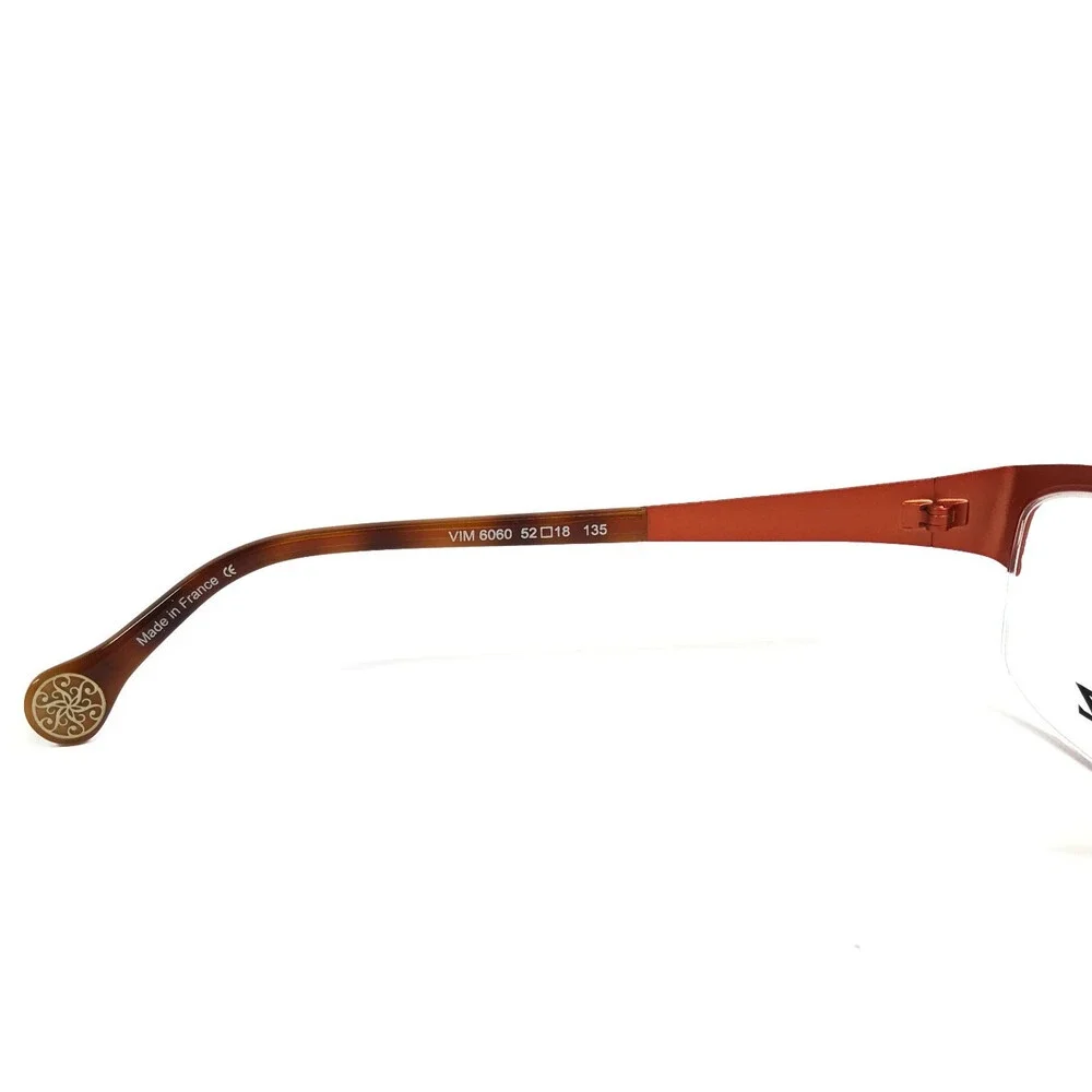 BOZ Eyeglasses Frames VIM 6060 Orange Cracked Earth Pattern Crystals 52-18-135